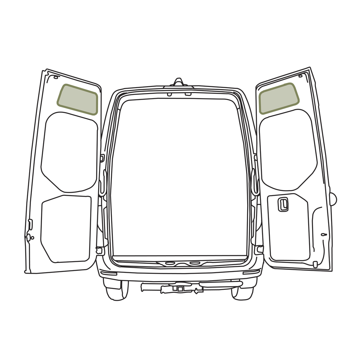 Mercedes Sprinter Upper Rear Door Storage Panels (Pair) VanEssential