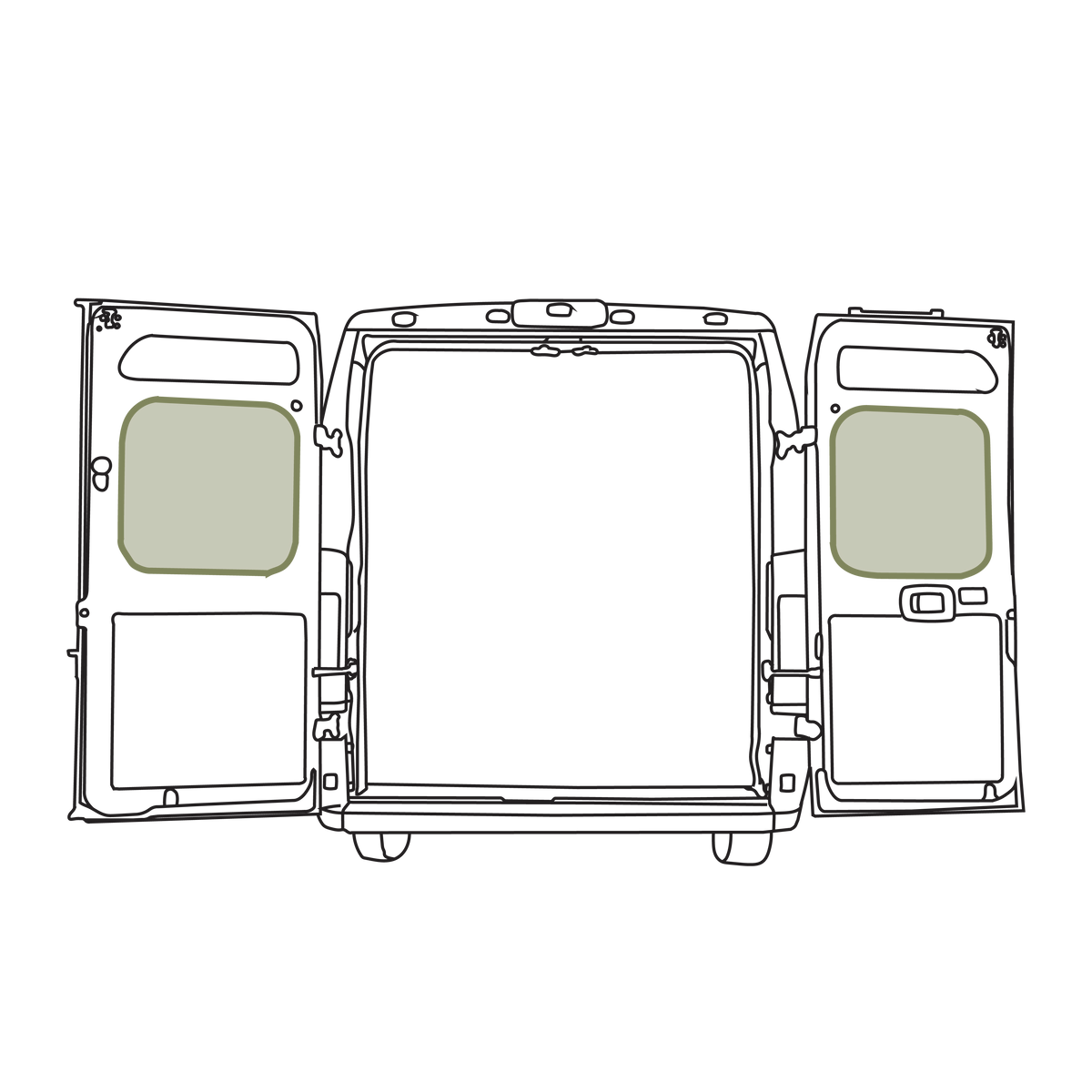 Ram Promaster Middle Rear Door Storage Panels (Pair) VanEssential
