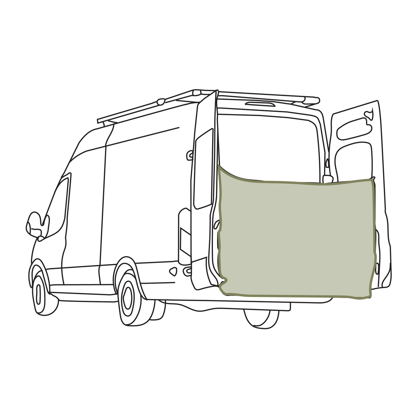 Rear Door Shower Screen VanEssential
