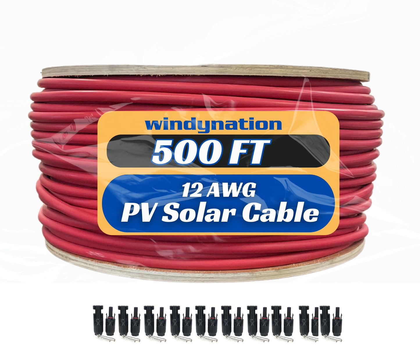 500 Foot Spool 12 Gauge 12 AWG Solar Panel Extension Cable Wire Black or Red Pure Copper