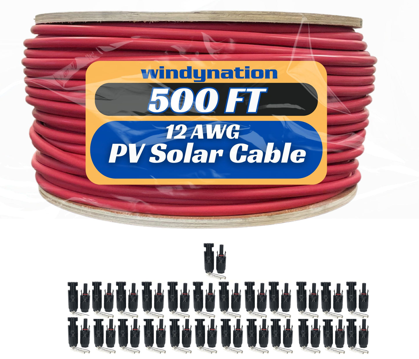 500 Foot Spool 12 Gauge 12 AWG Solar Panel Extension Cable Wire Black or Red Pure Copper