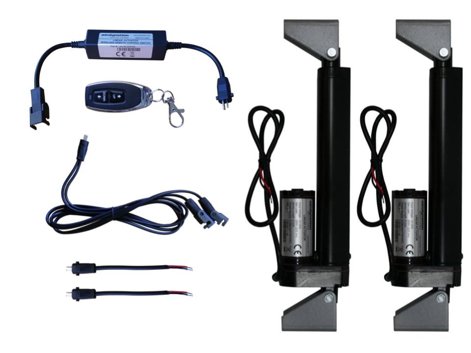 Linear Actuators 12-Volt 225lbs + Mounting Brackets with optional AC to 12 VDC Power Supply and/or Wireless Remote Control DPDT Switch