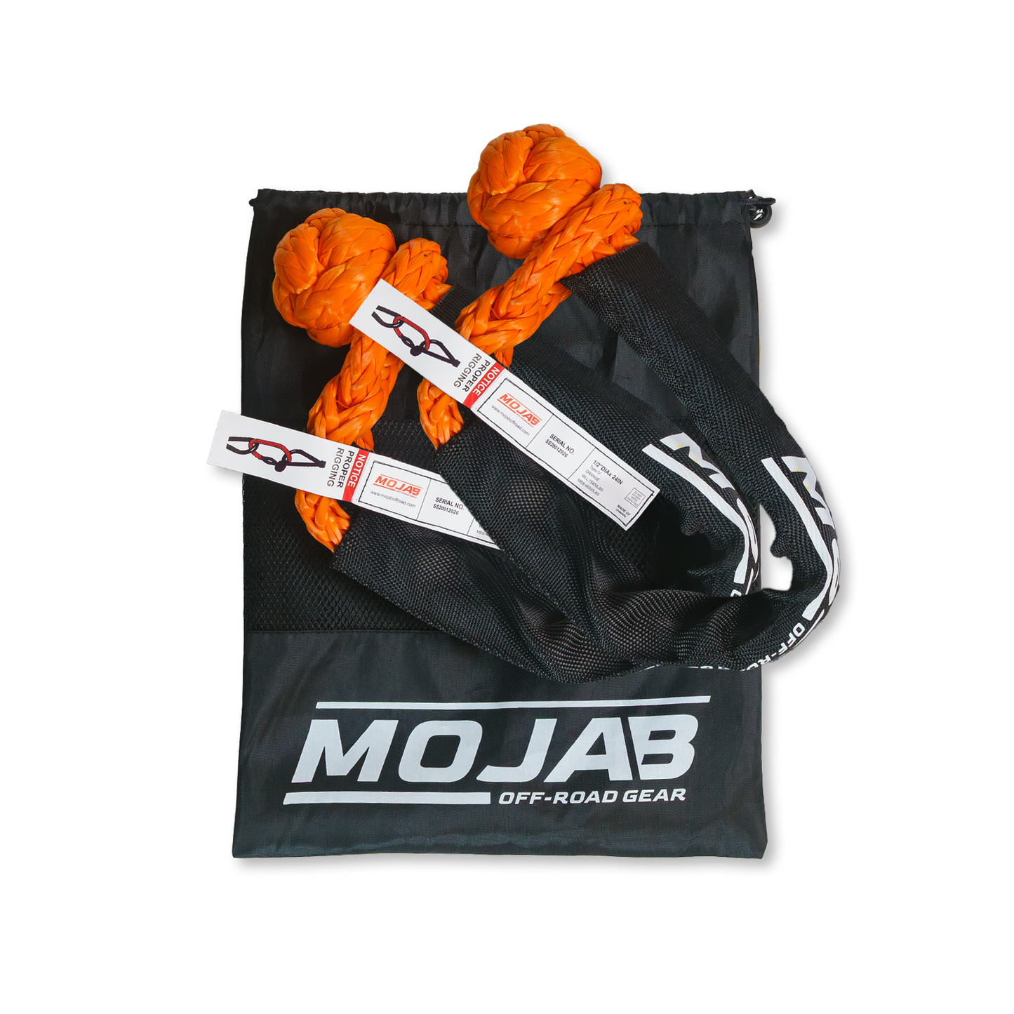 Soft Shackle 1/2'' x 24” with sleeve and bag (Set of 2 Shackles) (Lifetime Warranty) MOJAB OFFROAD