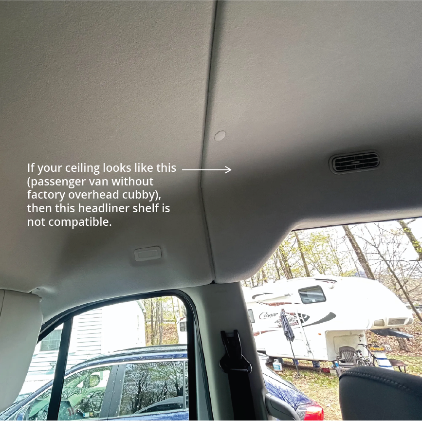 Ford Transit Headliner Shelf & Curtain Rod VanEssential