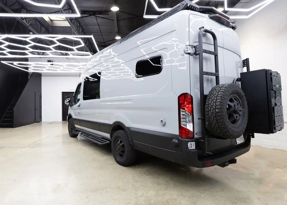 2025 Design Rover Vans Tire Carrier & Ladder Combo for Ford Transit Rover Vans