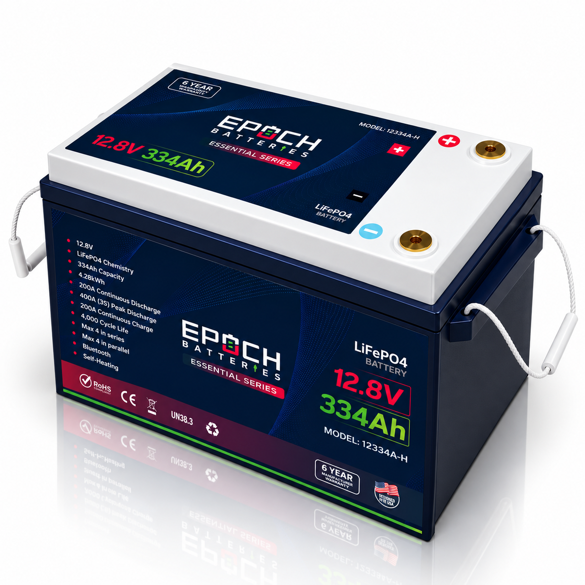 12V 334Ah Essential Series LiFePO4 Battery (4.28kWh) Epoch Batteries