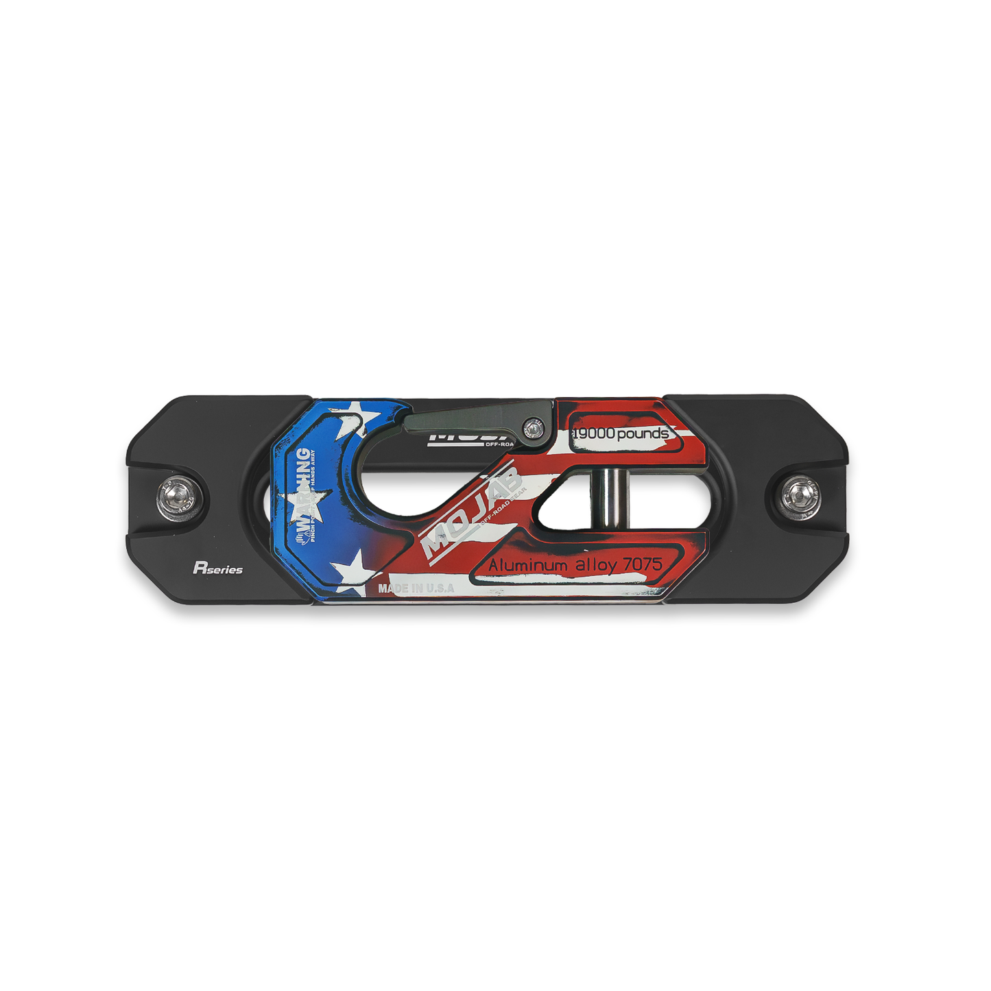American Flag Aluminum Recessed Winch Shackle with Fairlead Kit.(LIFE TIME WARRANTY*) MOJAB OFFROAD