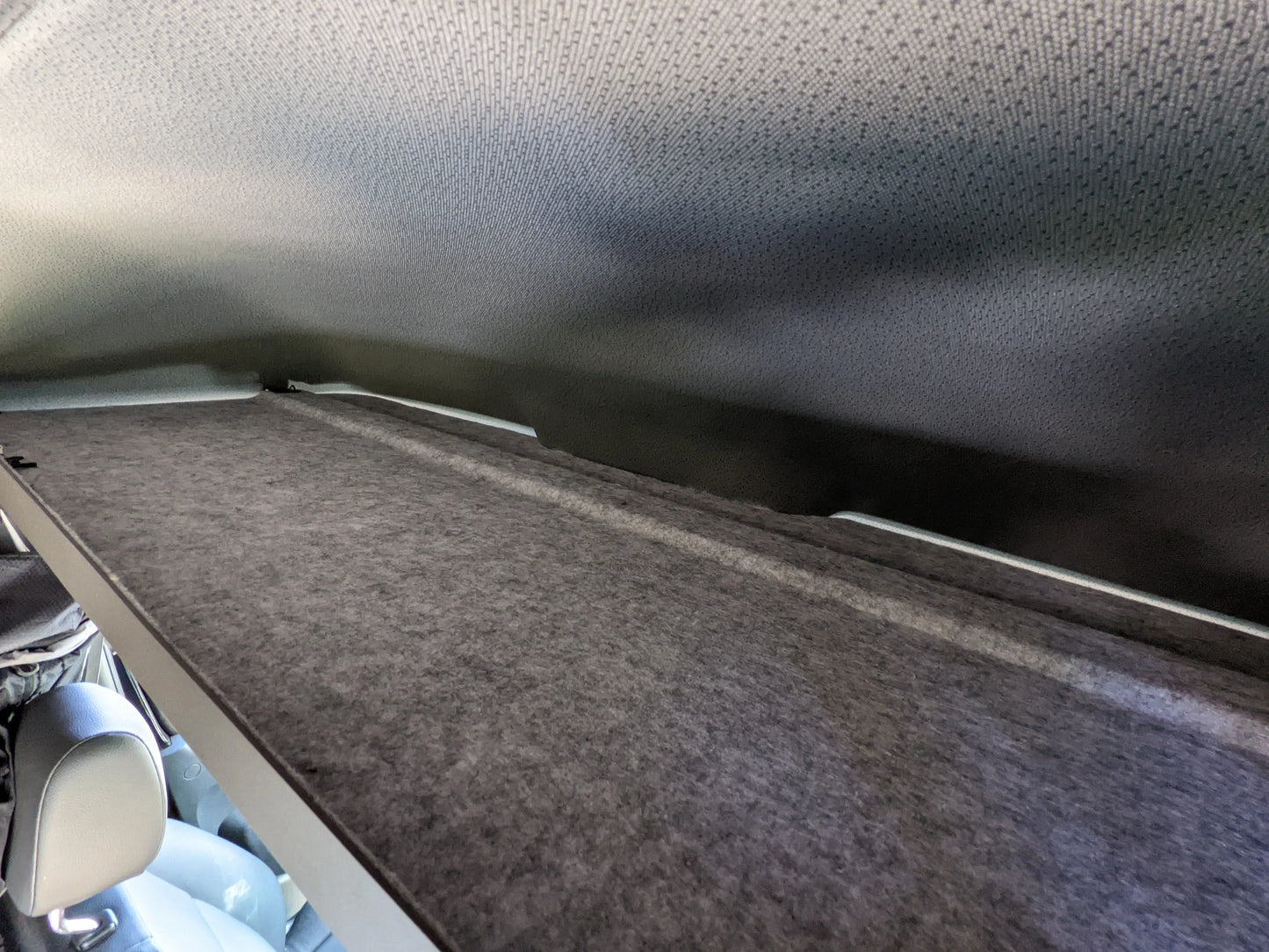 SPRINTER HEADLINER SHELF INCLUDES CURTAIN ROD AND LINER 2019+ White Top Adventures