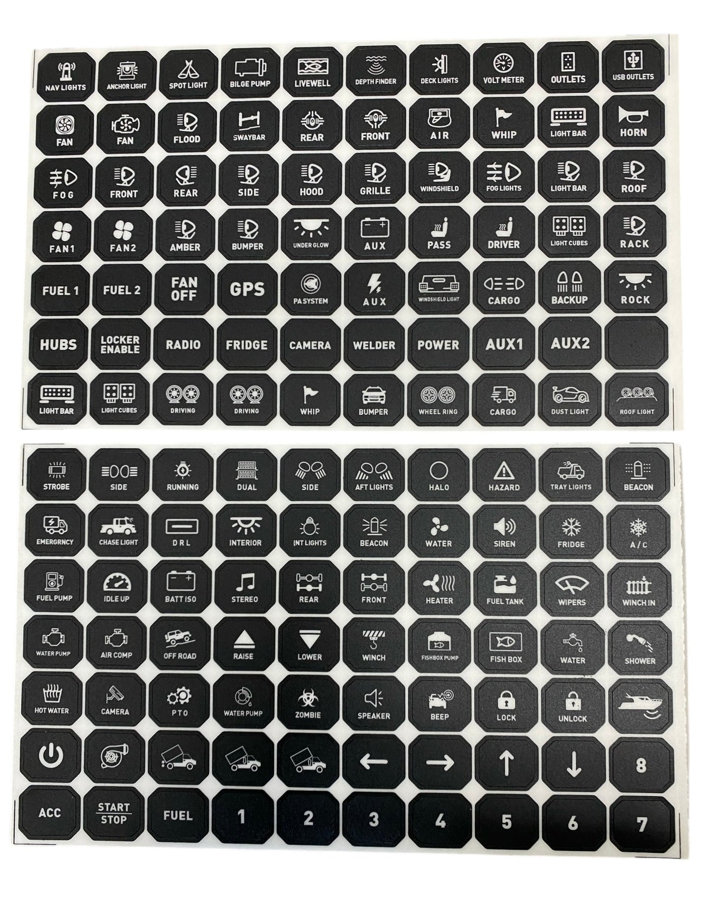 Replacement Sticker Sheets For GG Lighting 8 or 12 Gang Switch Panel GGLighting