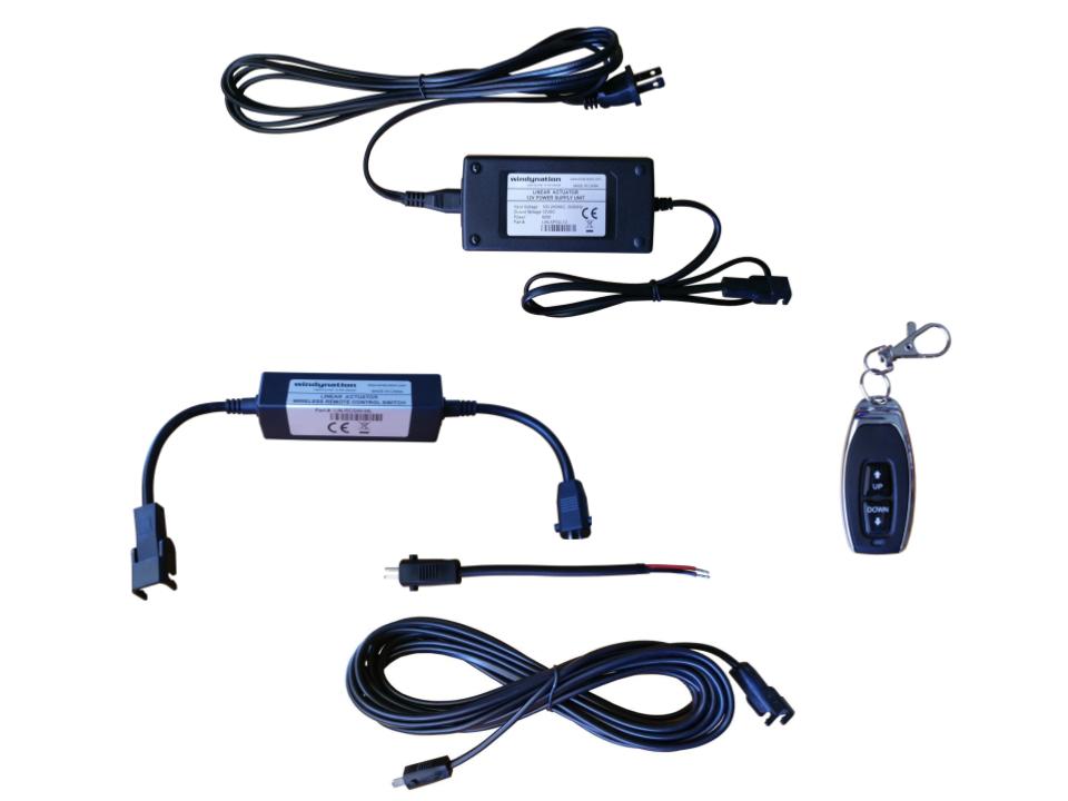 Linear Actuator or DC Motor Power Supply + DPDT Wireless Remote Control Up Down Switch + Wiring