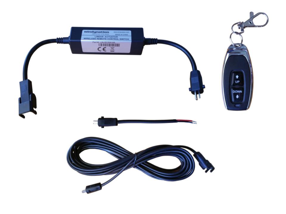 Linear Actuator or DC Motor Power Supply + DPDT Wireless Remote Control Up Down Switch + Wiring