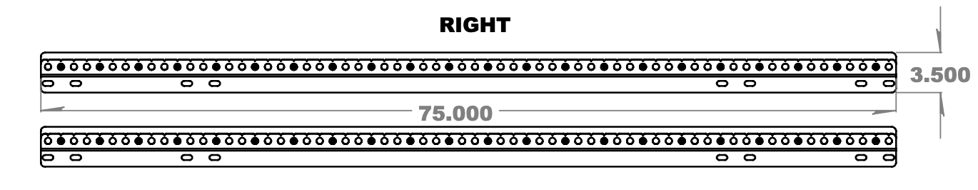 75" Single Supported Bed Rails