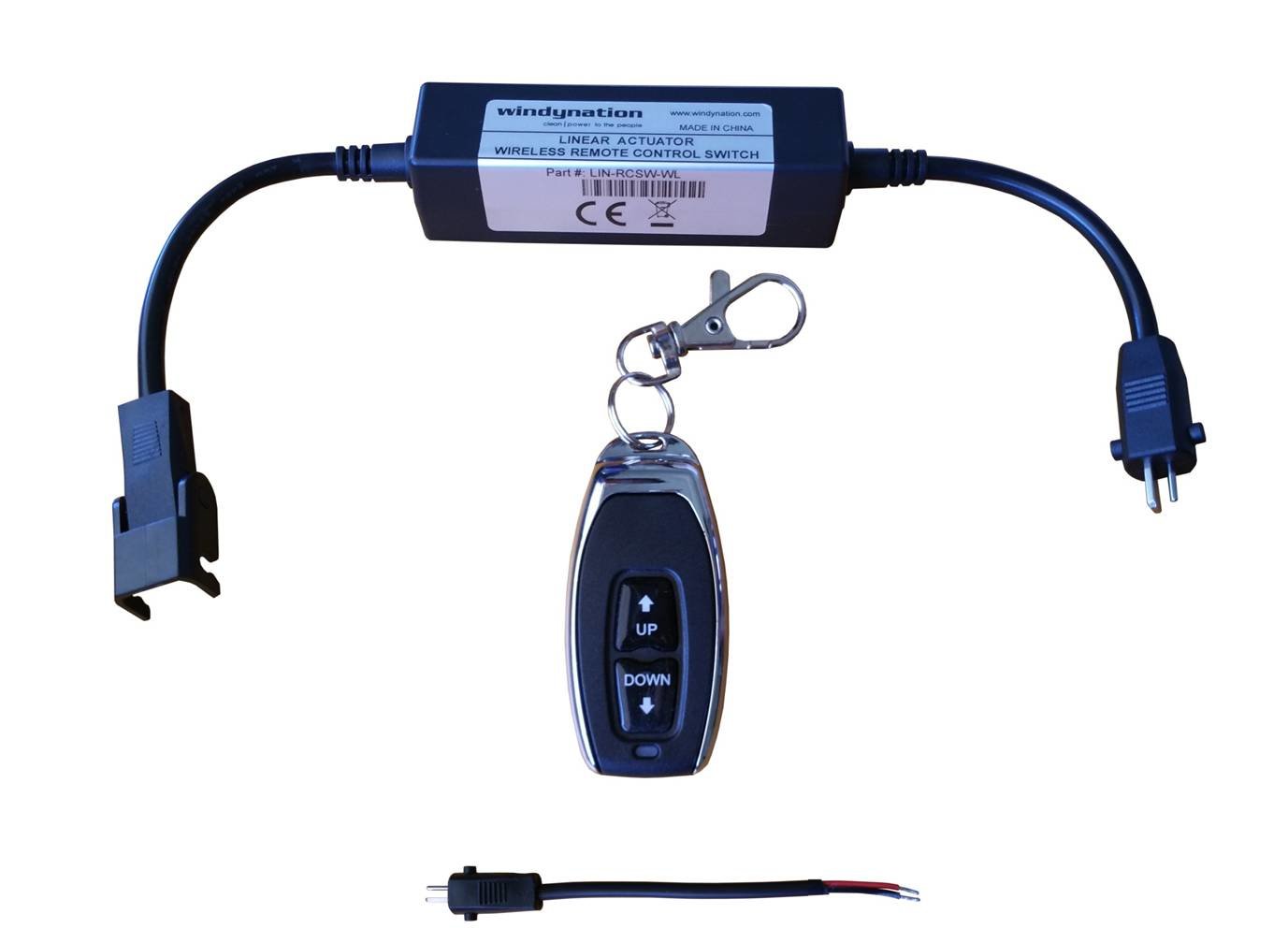 Linear Actuator or DC Motor Power Supply + DPDT Wireless Remote Control Up Down Switch + Wiring