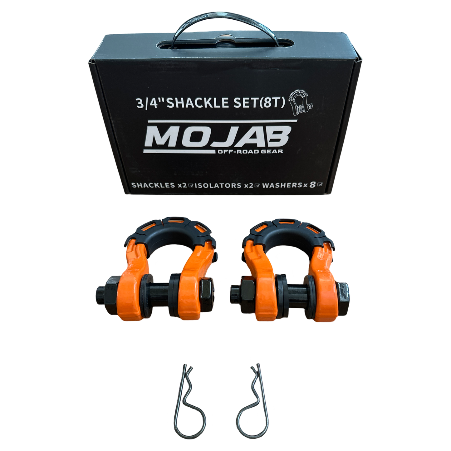 3/4” Forged Steel D-shackle set (8T) (LIFE TIME WARRANTY*) MOJAB OFFROAD