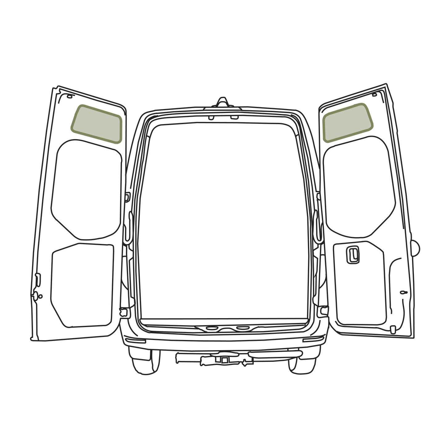 Mercedes Sprinter Upper Rear Door Storage Panels (Pair) VanEssential
