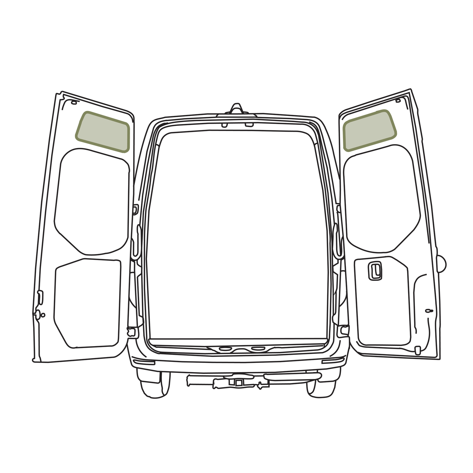 Mercedes Sprinter Upper Rear Door Storage Panels (Pair) VanEssential