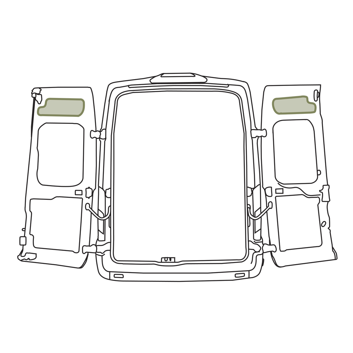 Ford Transit Upper Rear Door Storage Panels (Pair) VanEssential