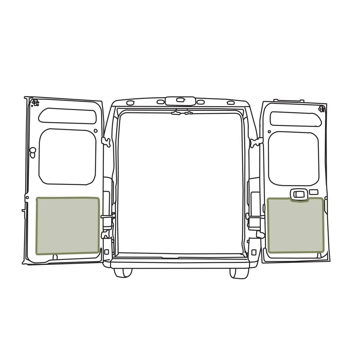 Ram Promaster Lower Rear Door Storage Panels (Rear) VanEssential