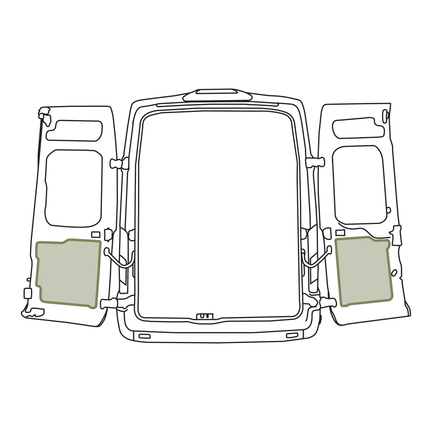 Ford Transit Lower Rear Door Storage Panels (Pair) VanEssential