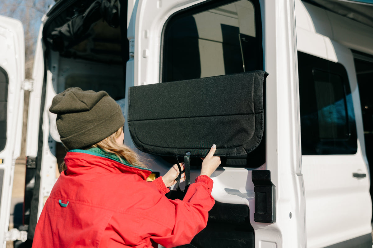 Ford Transit Stealth Rear Door Window Covers (Pair) VanEssential