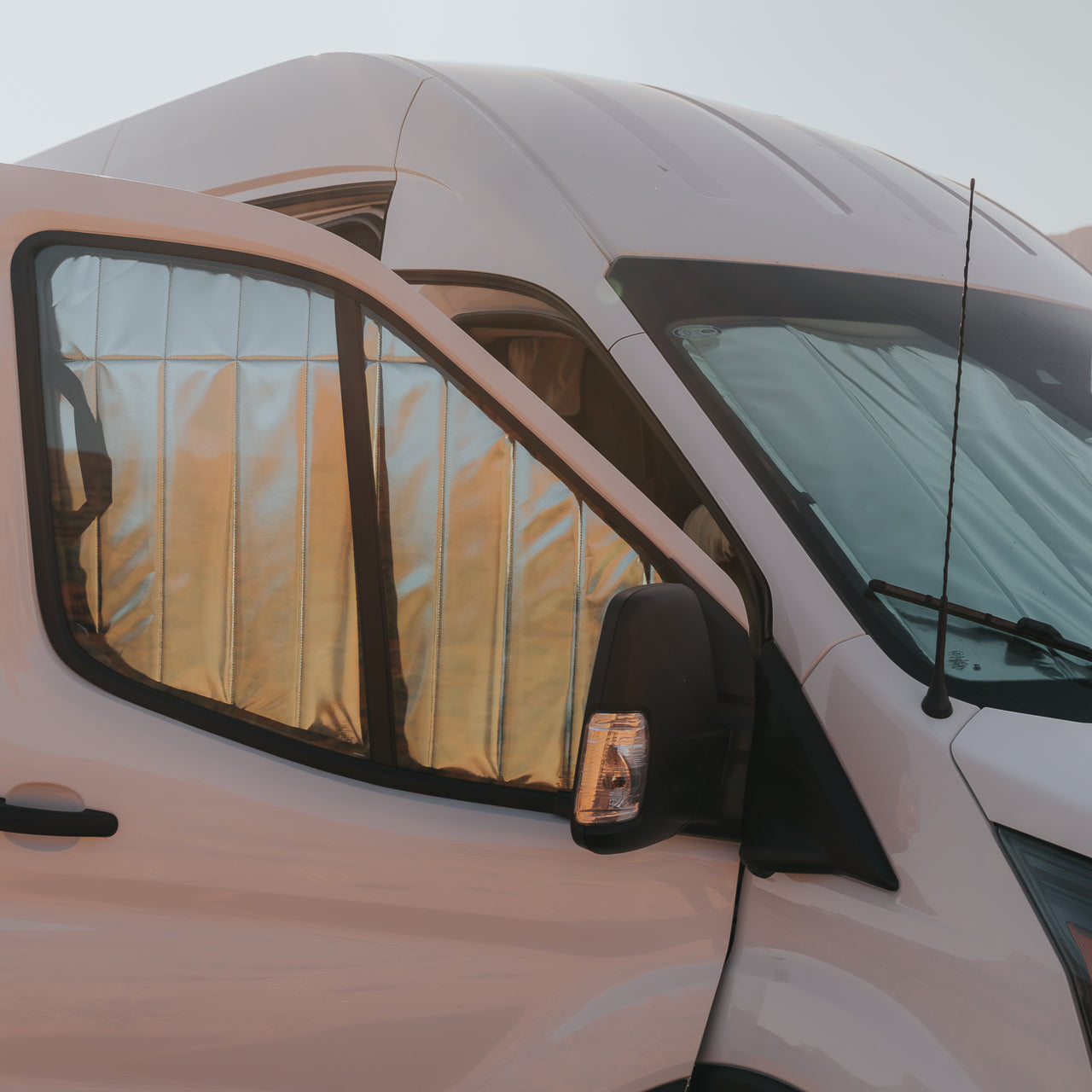 Ford Transit Reflective Front Door Window Covers (Pair) VanEssential