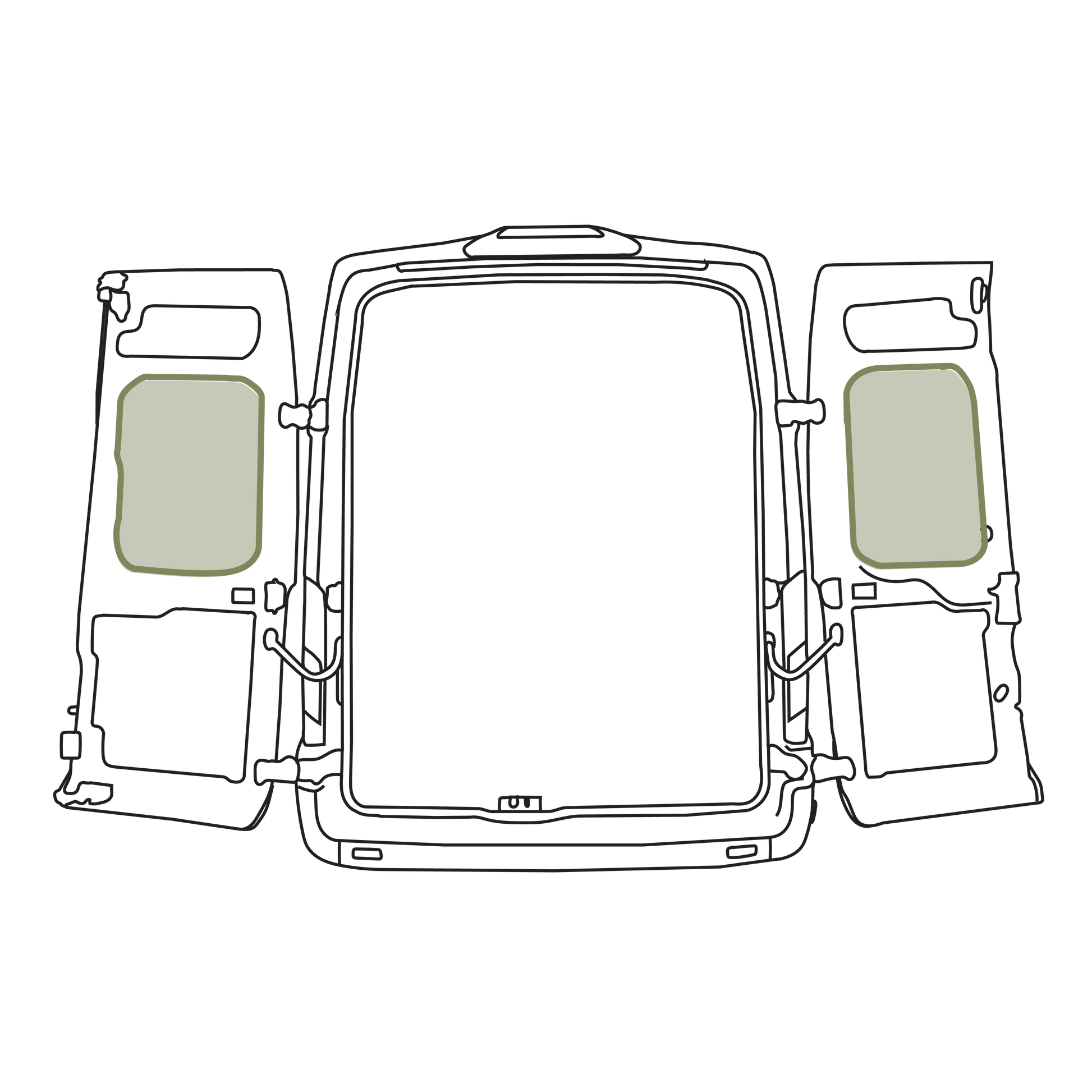 Ford Transit Middle Rear Door Storage Panels (Pair) VanEssential