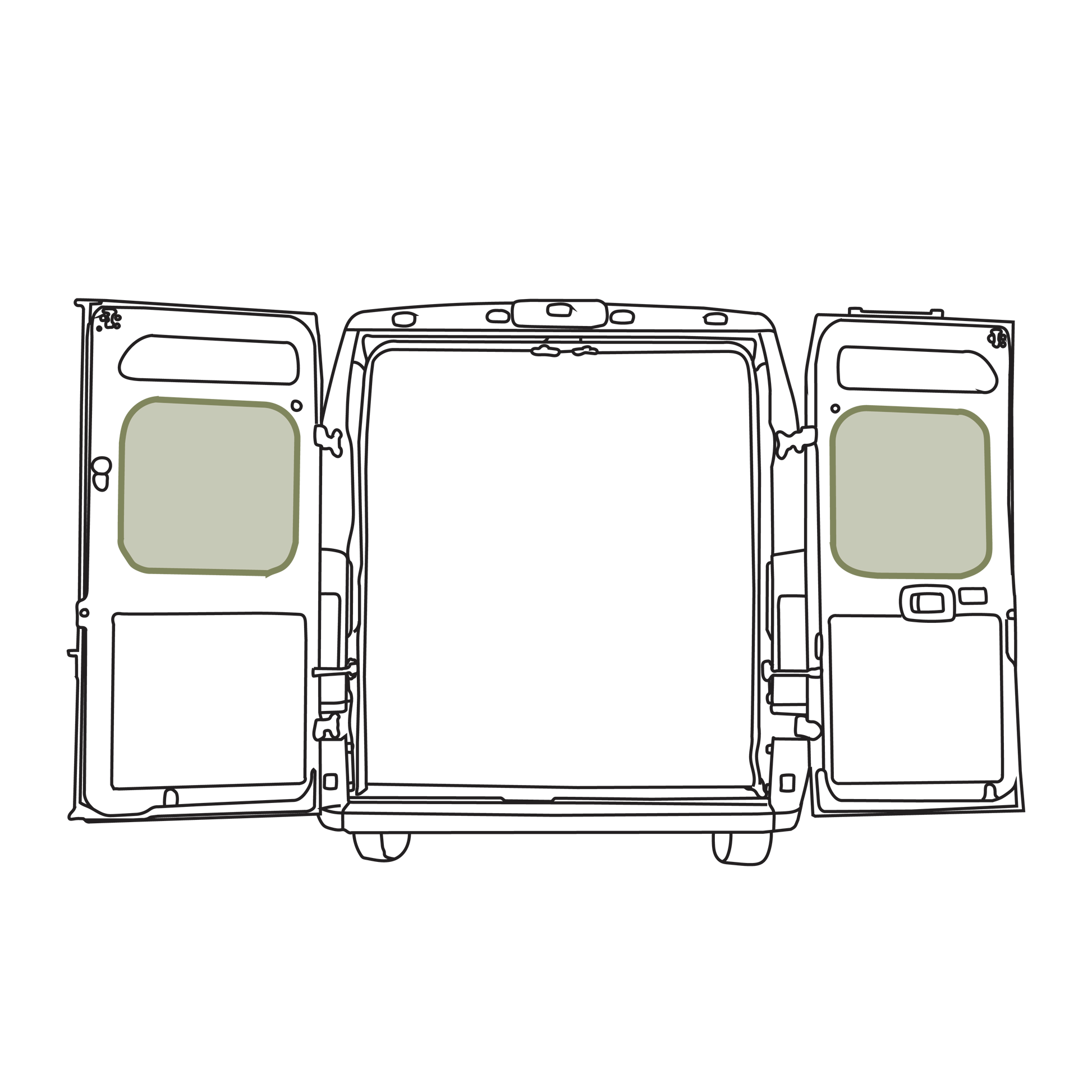 Ram Promaster Middle Rear Door Storage Panels (Pair) VanEssential