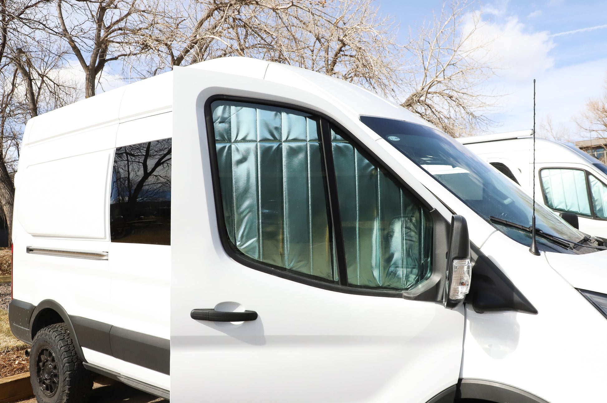 Ford Transit Reflective Front Door Window Covers (Pair) VanEssential