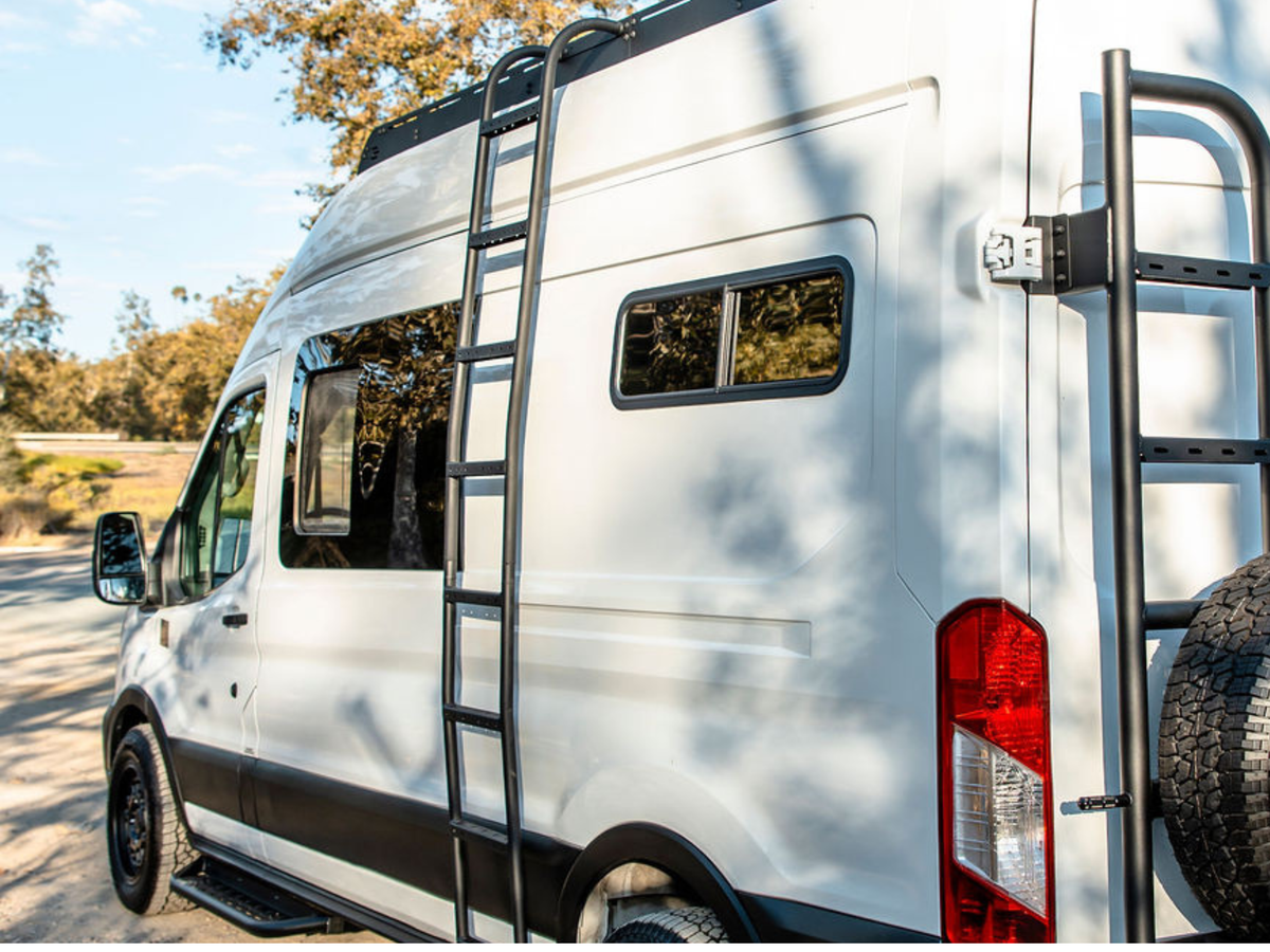 TRANSIT MID ROOF SIDE LADDER White Top Adventures