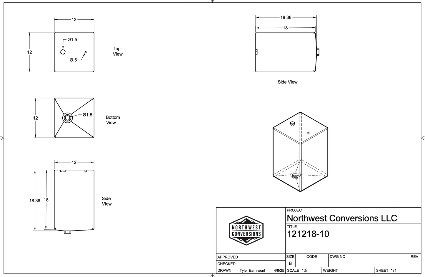 10-Gallon Galley Water Tank (Fresh/Grey)