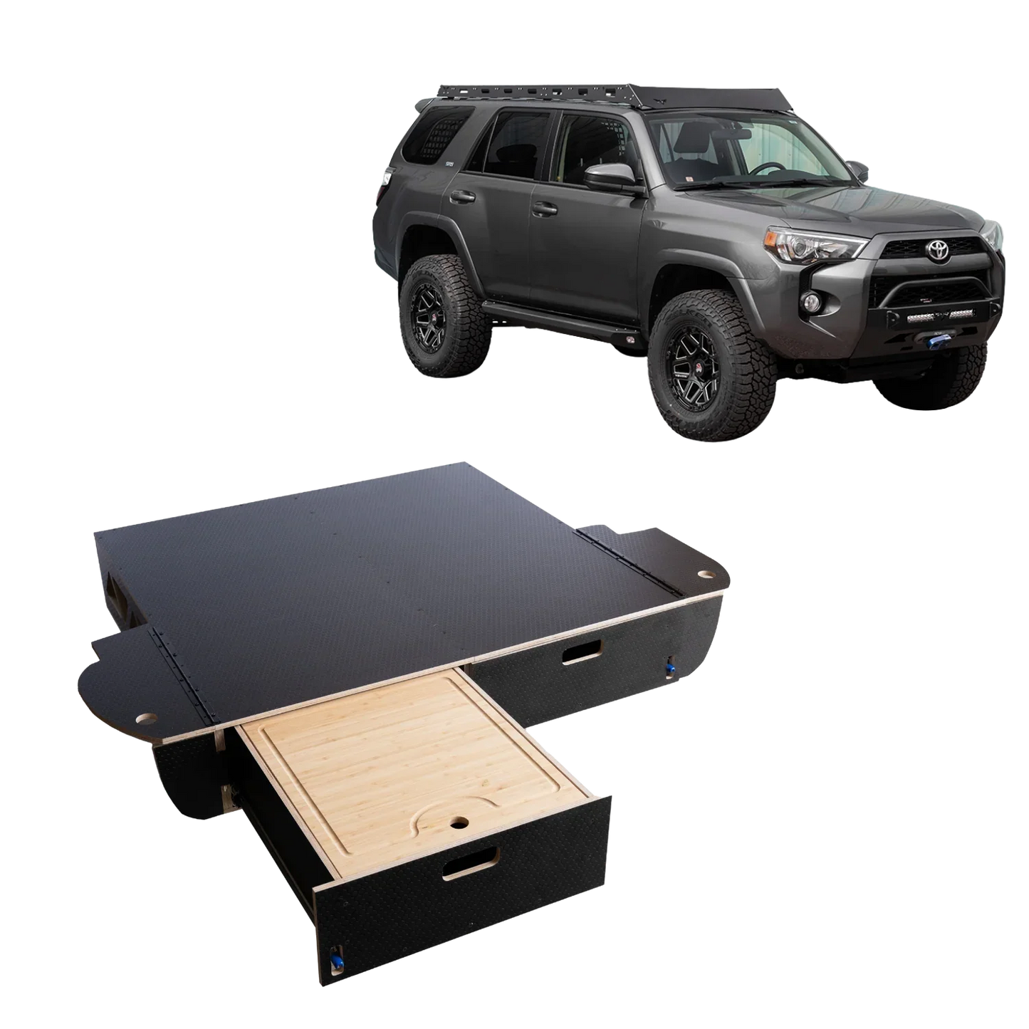 Toyota 4Runner | Dual Drawer Storage System & Bed Platform | 4th-5th Gen 2003–2024 Solid Wood Worx