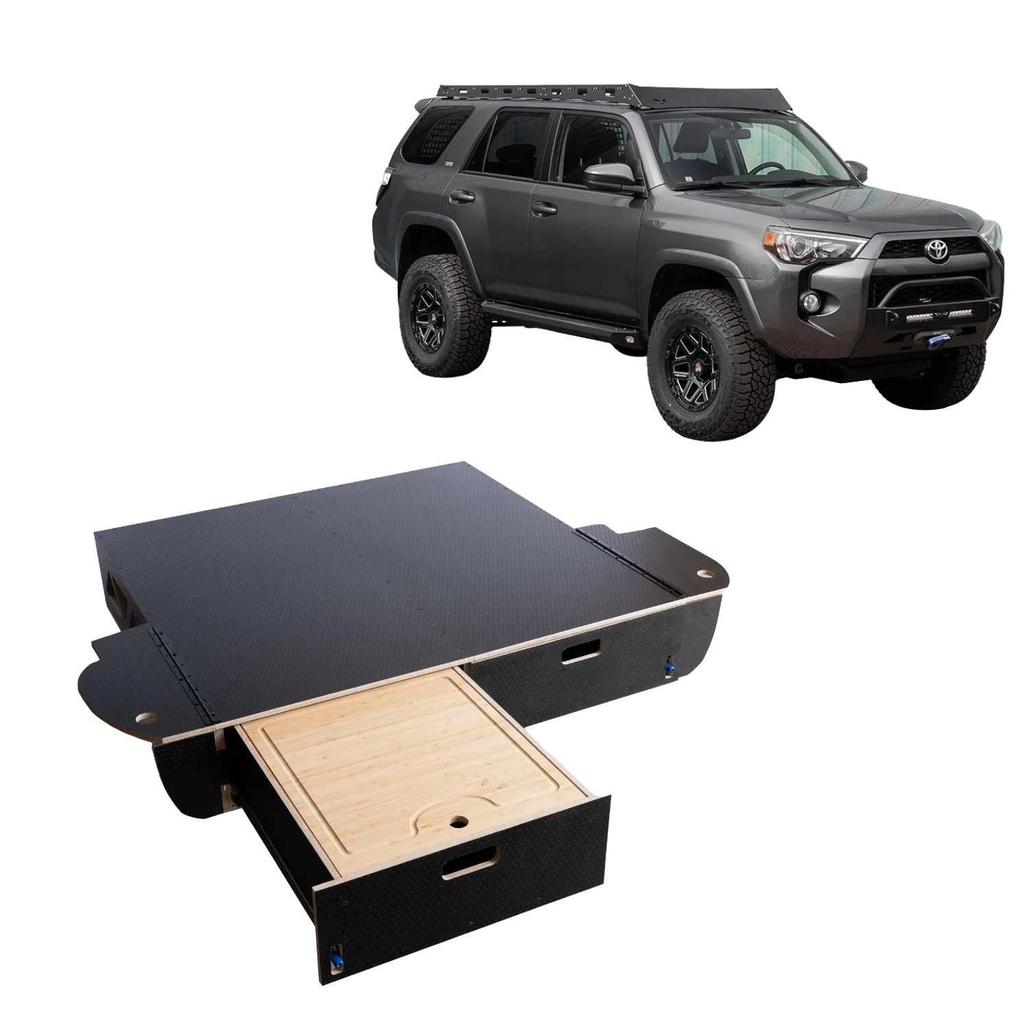 Toyota 4Runner | Dual Drawer Storage System & Bed Platform | 4th-5th Gen 2003–2024 Solid Wood Worx