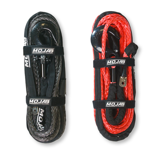 3/8'' x 85' Synthetic Winch Rope with Removeable forged winch hook MOJAB OFFROAD