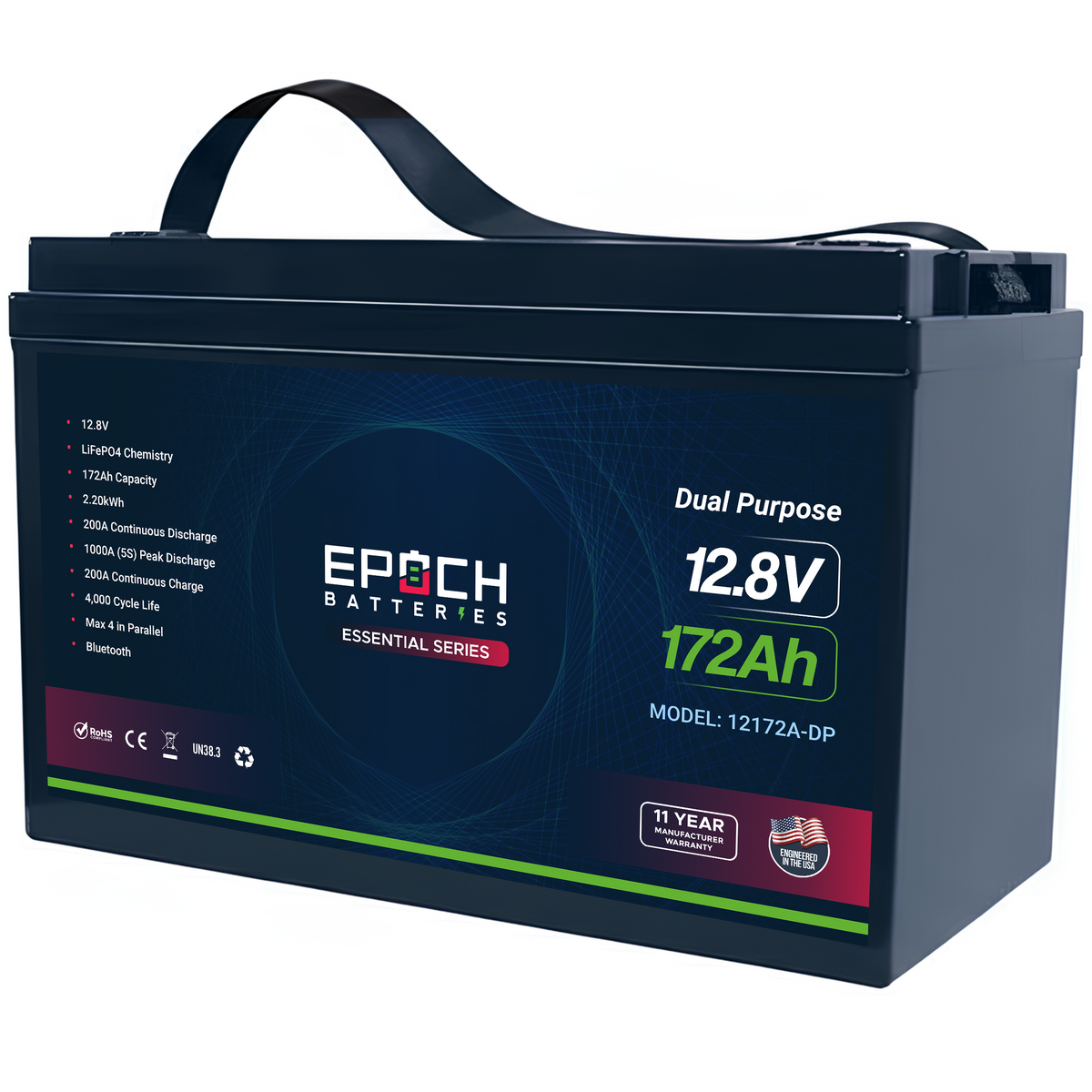 12V 172Ah Cranking & Deep Cycle (Dual Purpose) LiFePO4 Battery Epoch Batteries