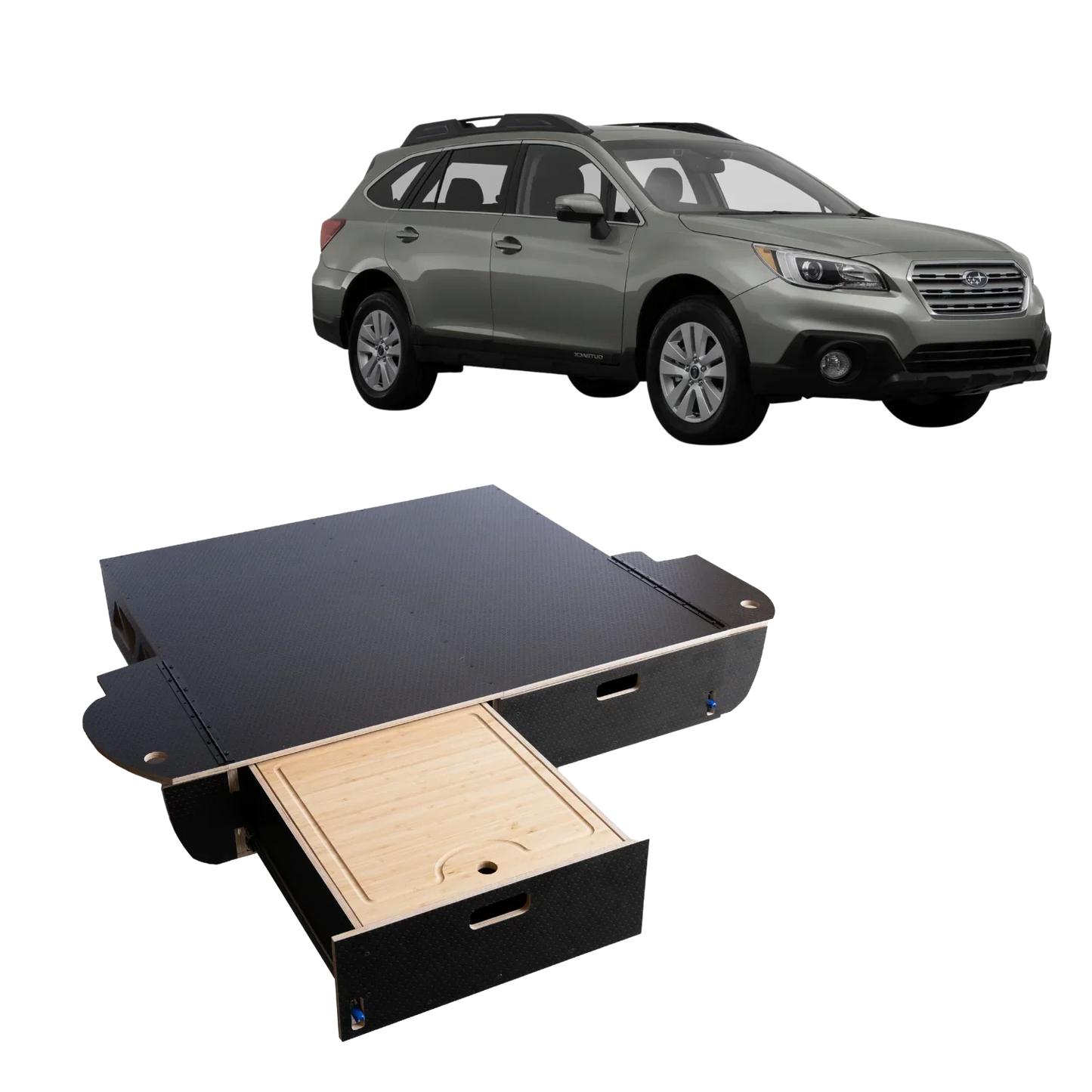 Outback | Dual Drawer Storage System & Bed Platform | 2020+ Subaru Solid Wood Worx