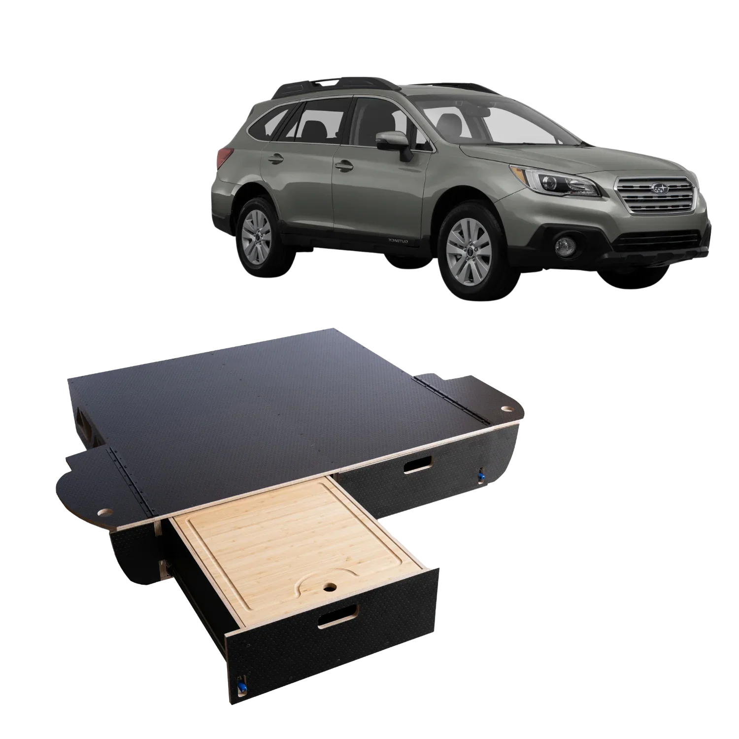 Outback | Dual Drawer Storage System & Bed Platform | 2020+ Subaru Solid Wood Worx