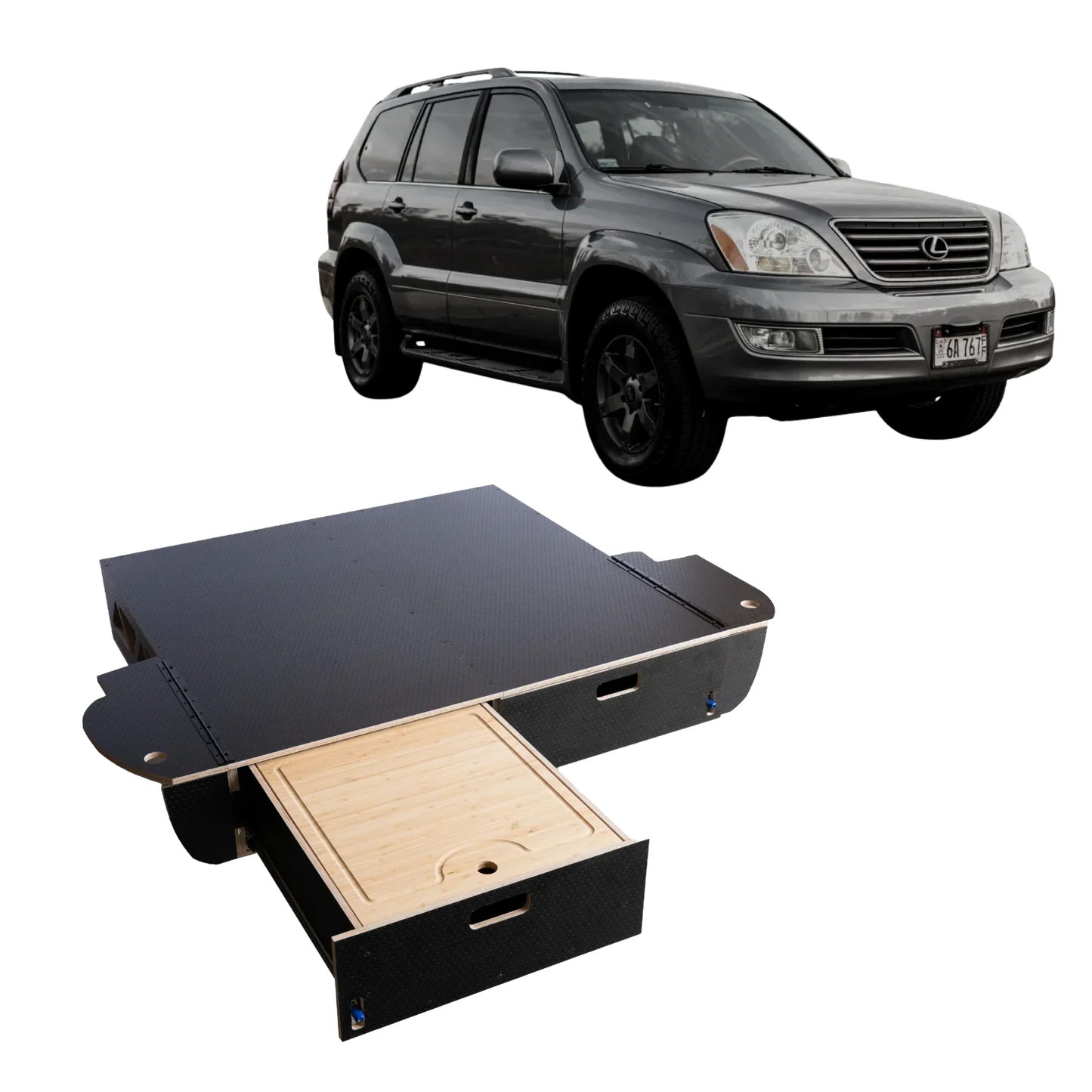 Lexus GX470 | Dual Drawer Storage System & Bed Platform | ( 2003–2009 ) Solid Wood Worx