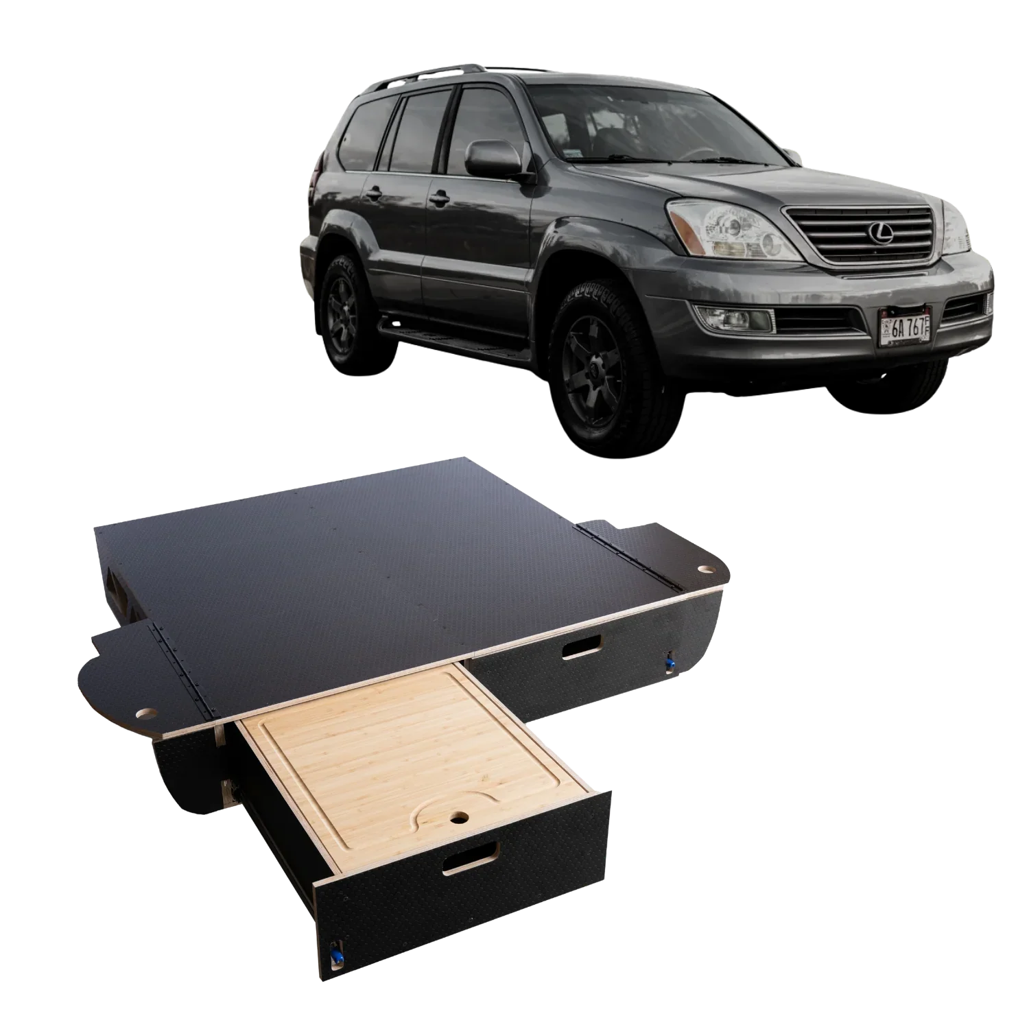 Lexus GX470 | Dual Drawer Storage System & Bed Platform | ( 2003–2009 ) Solid Wood Worx