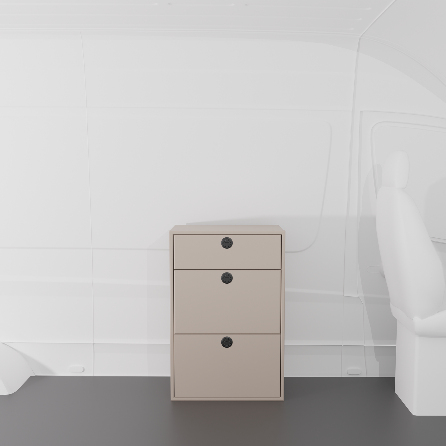 28" Three Drawer Base Cabinet - Shallow Van Wife Components