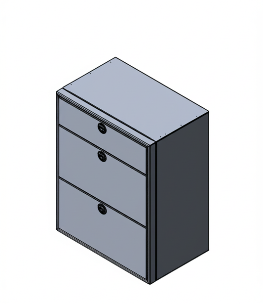 28" Three Drawer Base Cabinet - Shallow