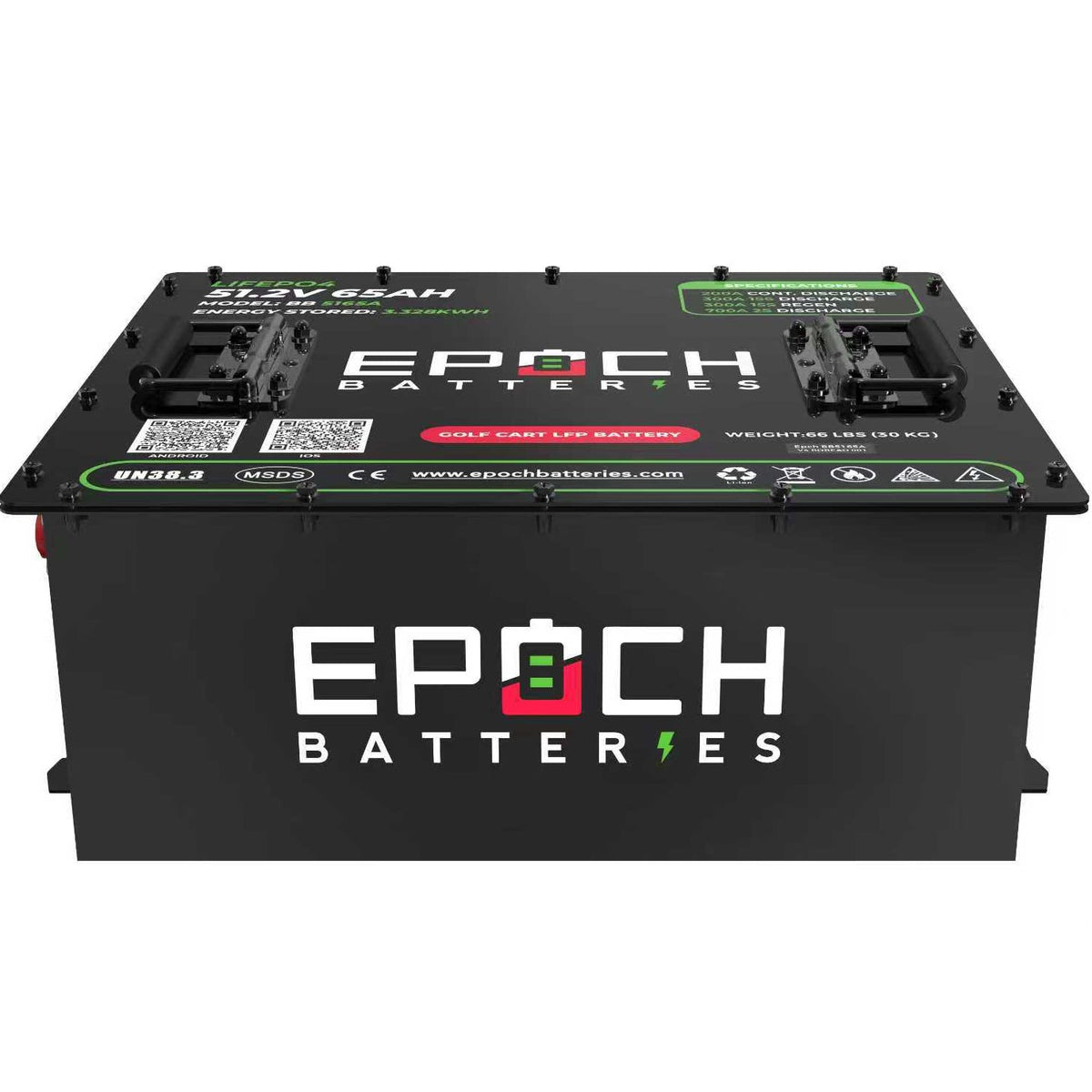 48V 65Ah Golf Cart Battery Complete Kit - Lithium (LiFePO4) Epoch Batteries