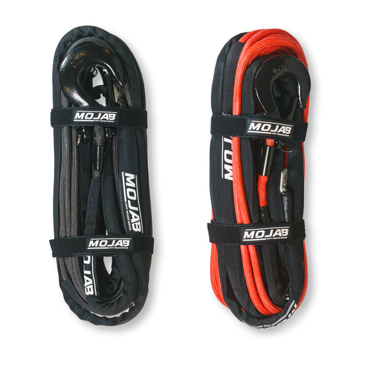 3/8'' x 85' Double Braided Winch Rope with Removeable forged winch hook MOJAB OFFROAD
