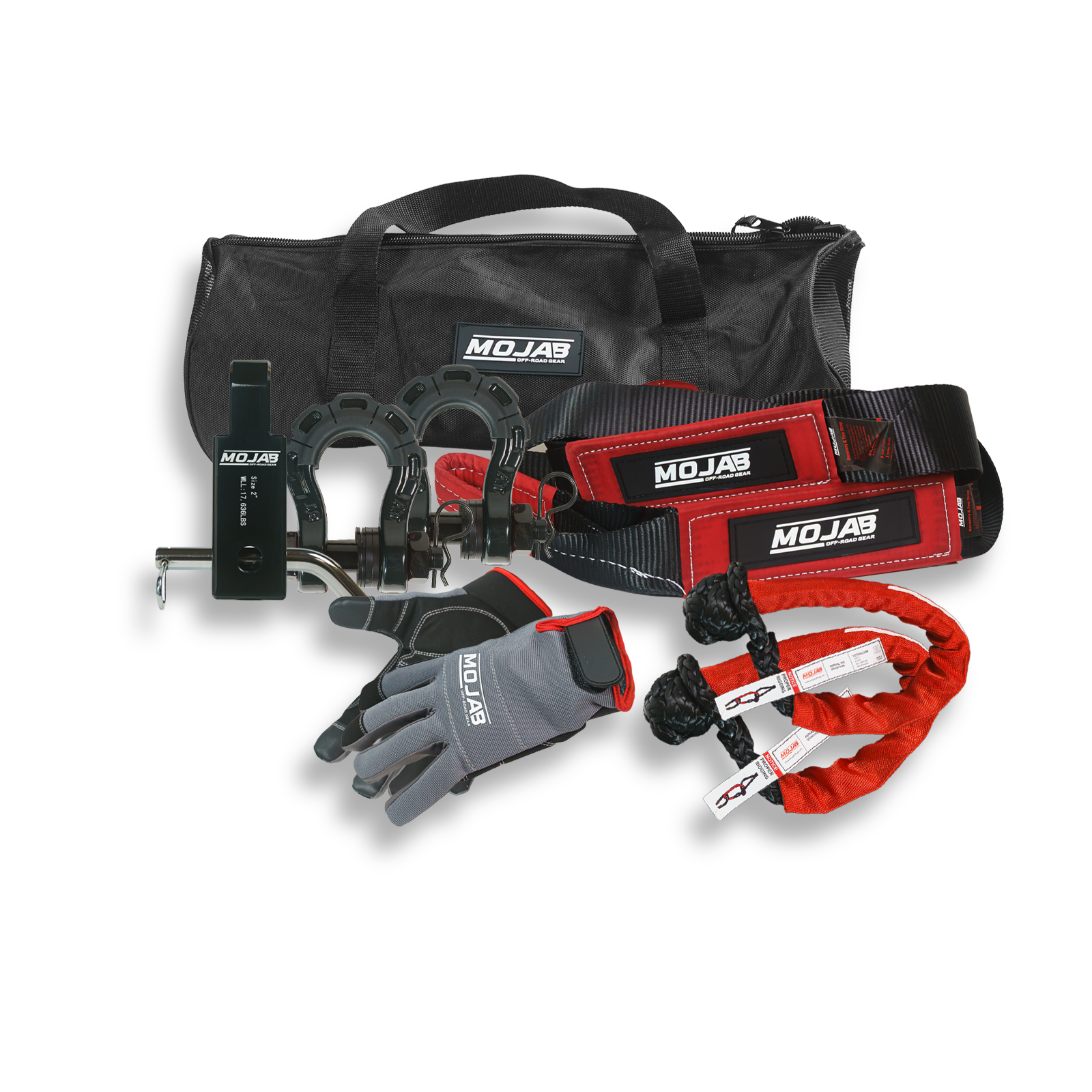 Deluxe Recovery Kit (7 items +5 Storage bags + 1 Velcro Tape) *Lifetime Warranty MOJAB OFFROAD