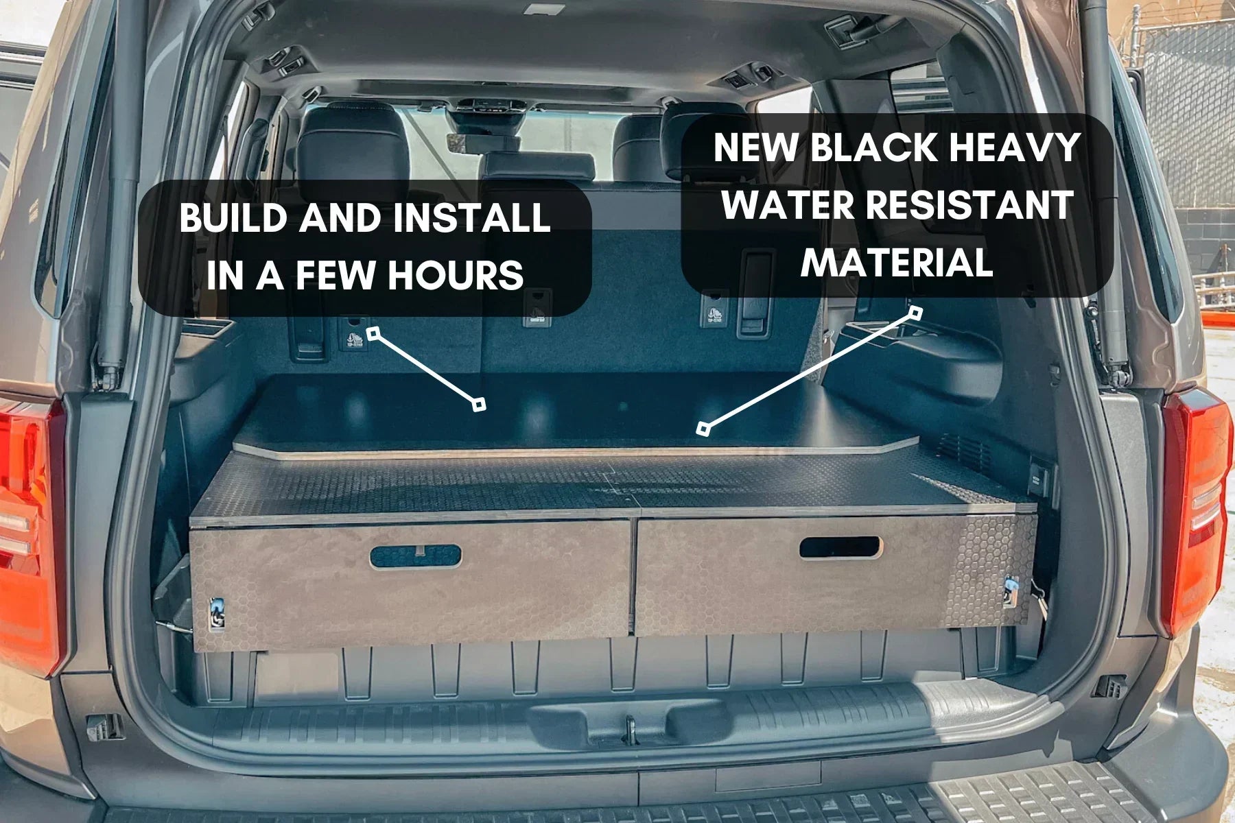 Land Cruiser 250 | Dual Drawer Storage System & Bed Platform | Toyota 2024+ LC250 Solid Wood Worx