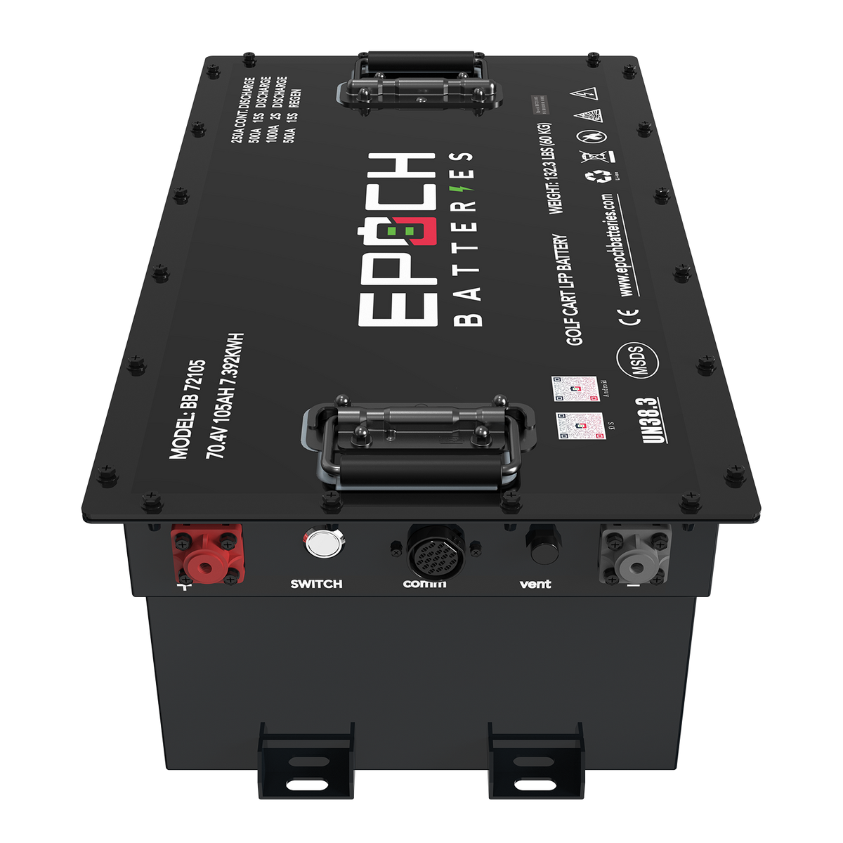 70.4V (72V) 105Ah Golf Cart Battery Complete Kit - Lithium (LiFePO4) Epoch Batteries