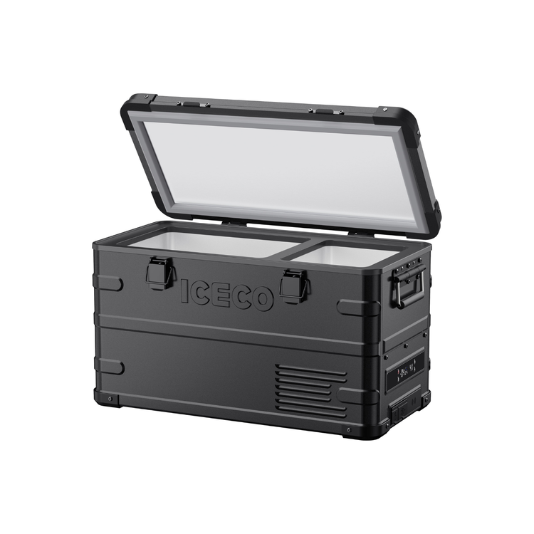 ICECO APL35 Dual Zone Aluminum 12V Portable Fridge Freezer - Black Inca Overland Outfitters