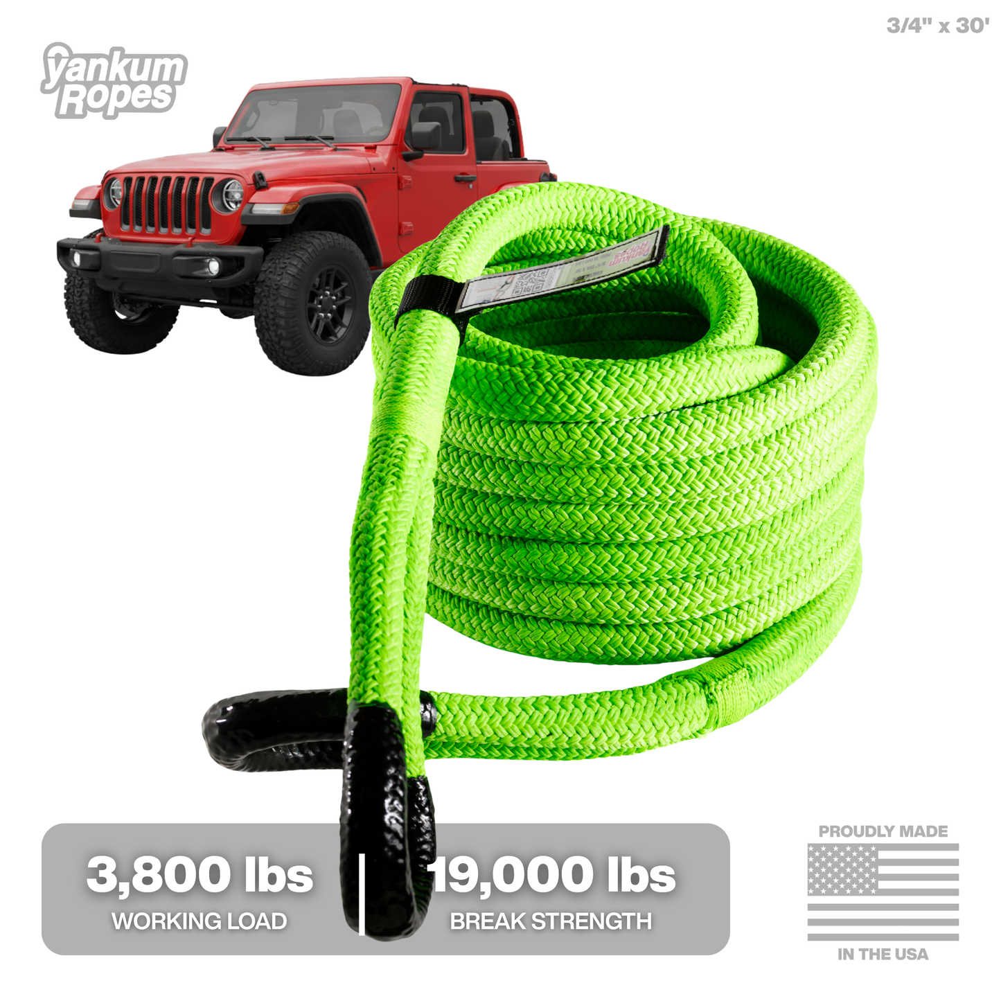 Hi-Vis Kinetic Recovery Rope