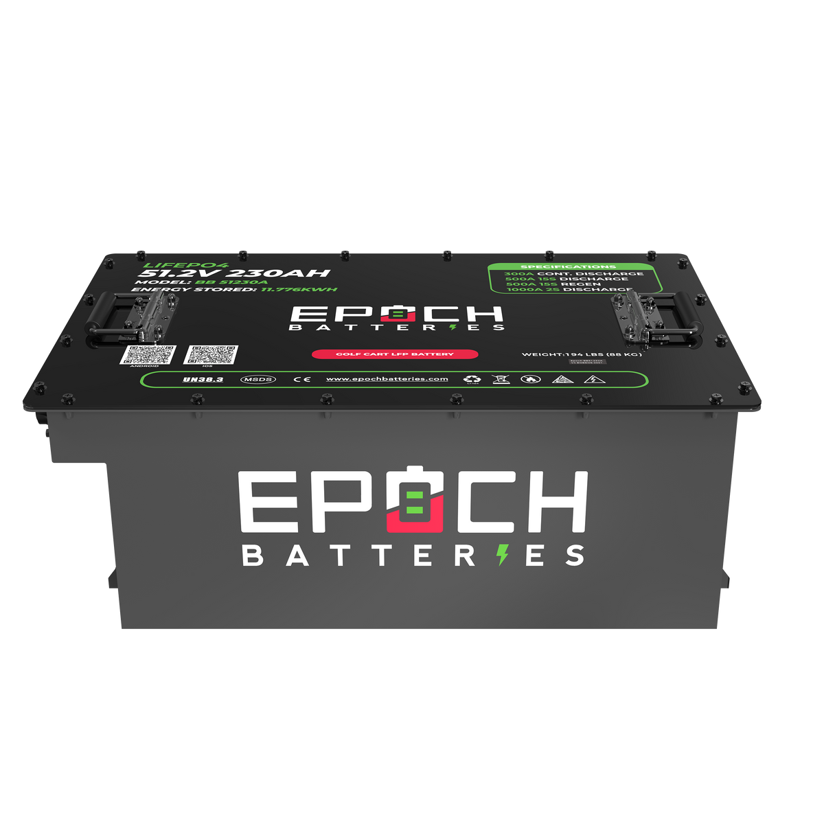 48V 230Ah Golf Cart Battery Complete Kit - Lithium (LiFePO4) Epoch Batteries