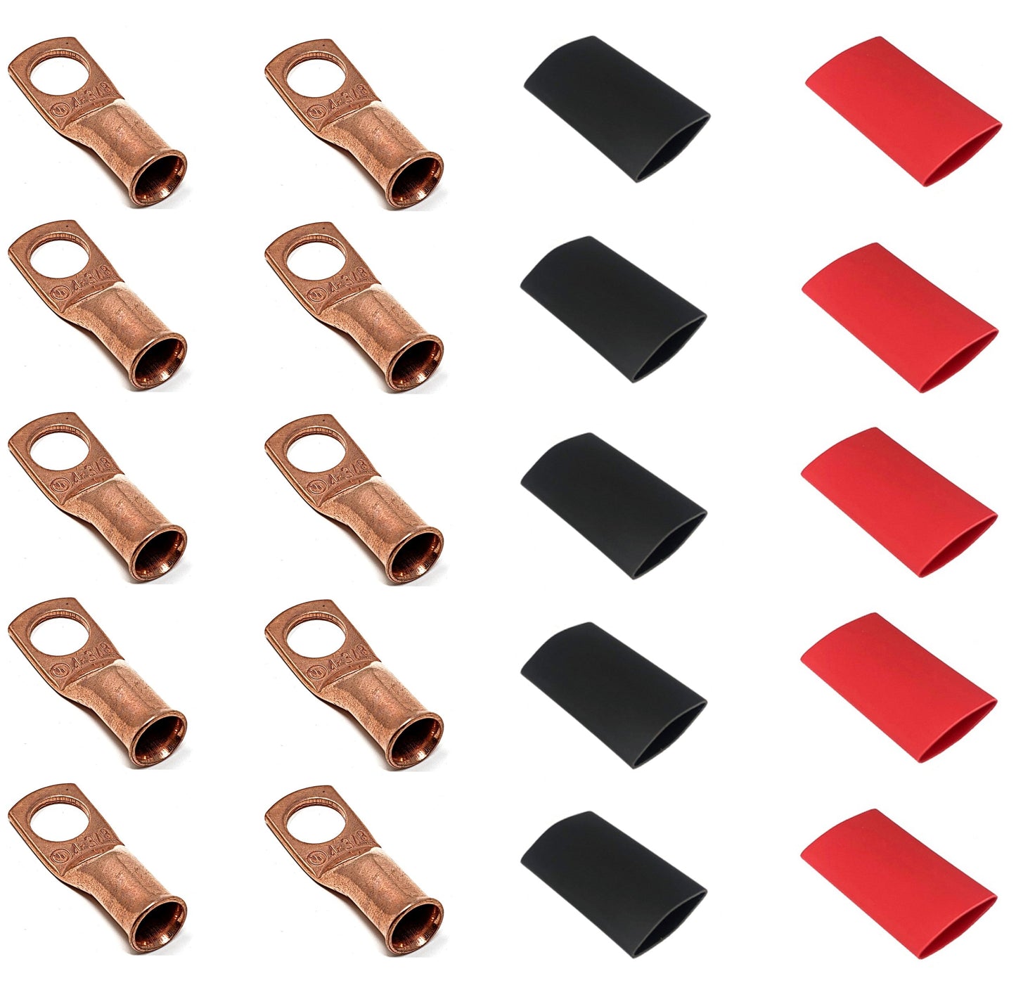 4 Gauge Cable Lugs with Heat Shrink Tubing Kit