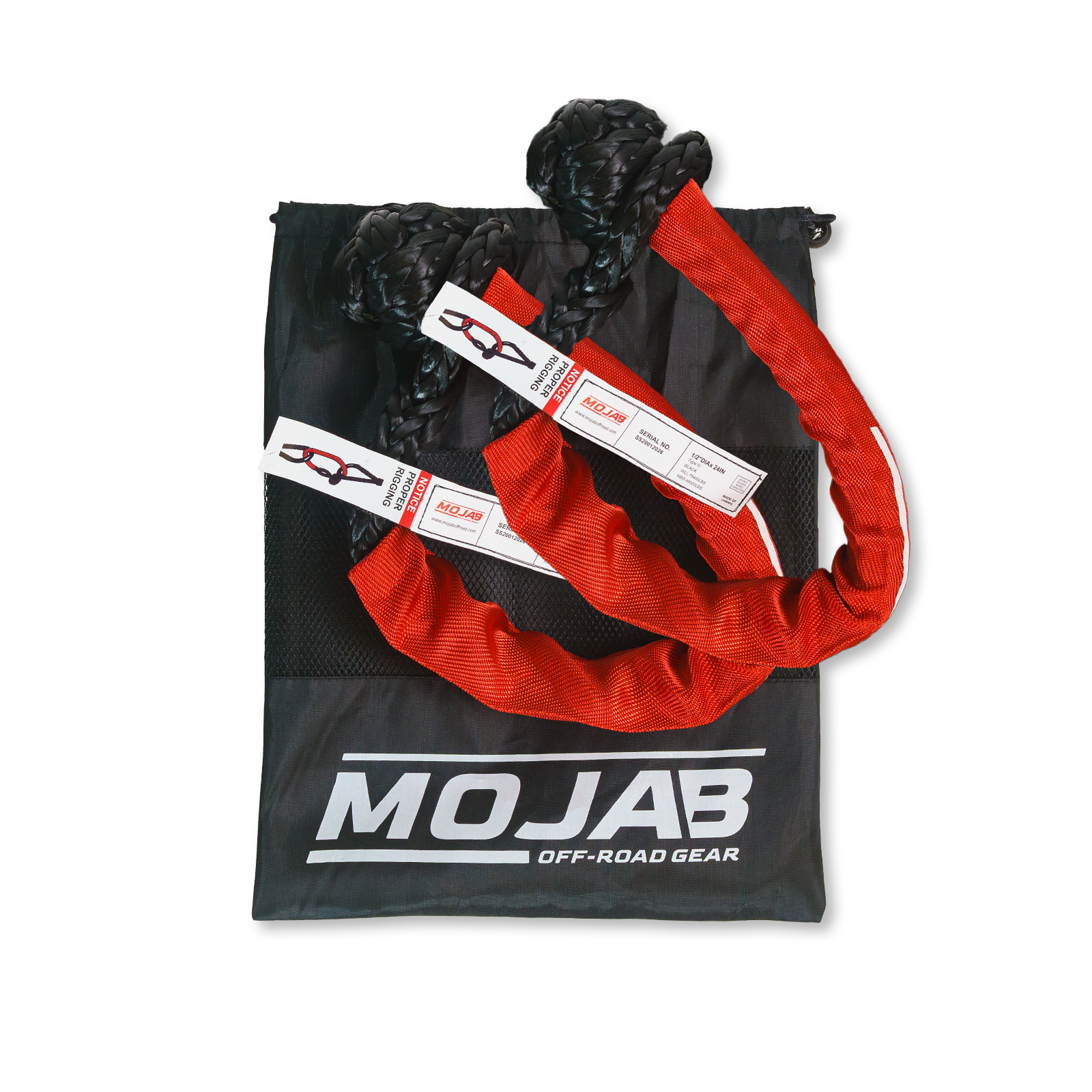 Soft Shackle 1/2'' x 24” with sleeve and bag (Set of 2 Shackles) (Lifetime Warranty) MOJAB OFFROAD